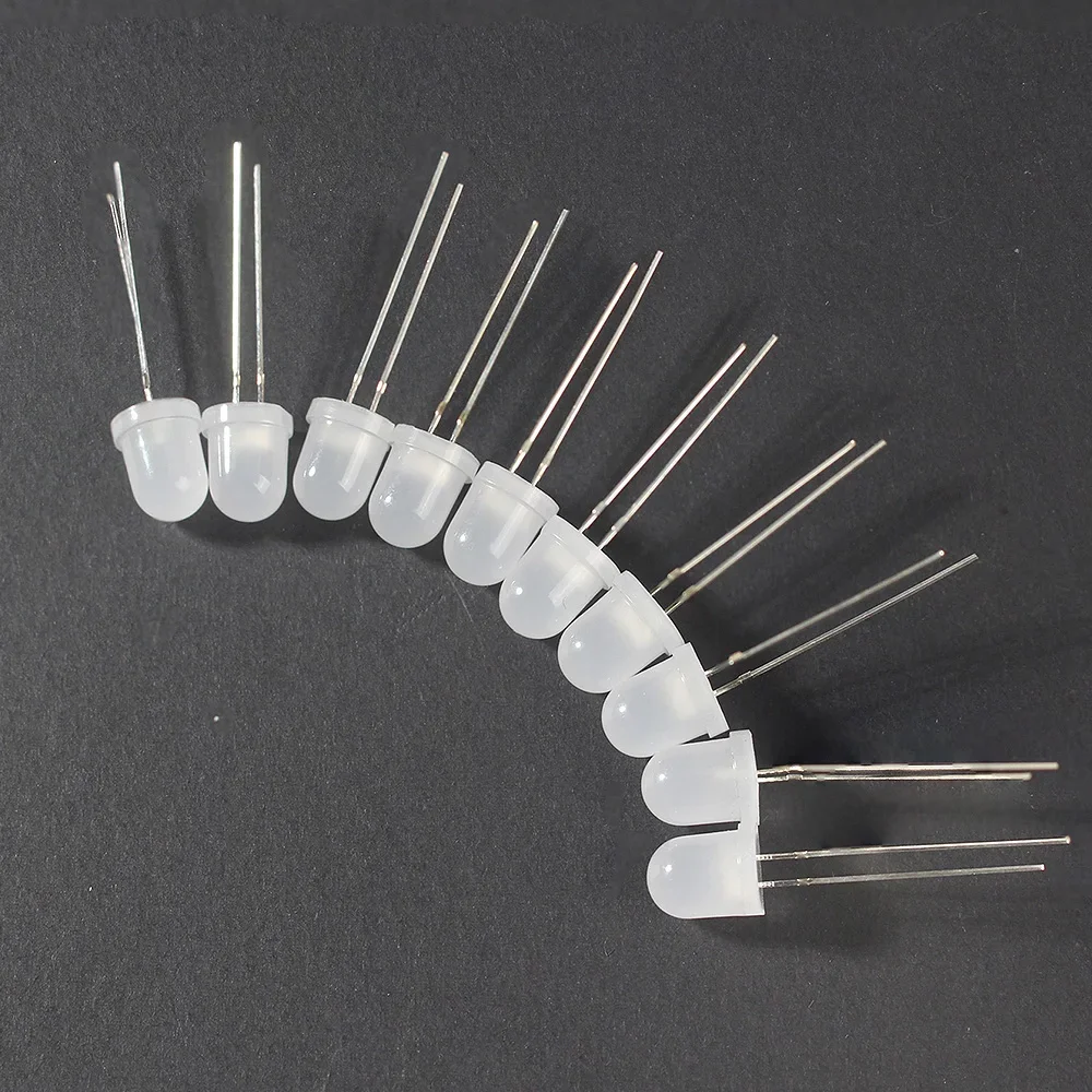50/100PCS Fog Diffused LED Diode Kit 3/5/8/10mm Multicolor White/Green/Red/Blue/Yellow Light Emitting Diodes for DIY Projects