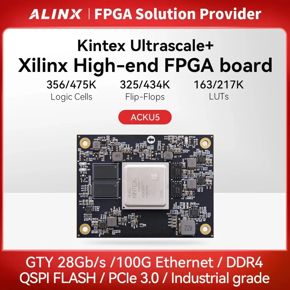 

ALINX ACKU5 Xilinx Kintex UltraScale + FPGA Core Board оценочные платы и комплекты SOM PCIE3.0 GTY XCKU5P