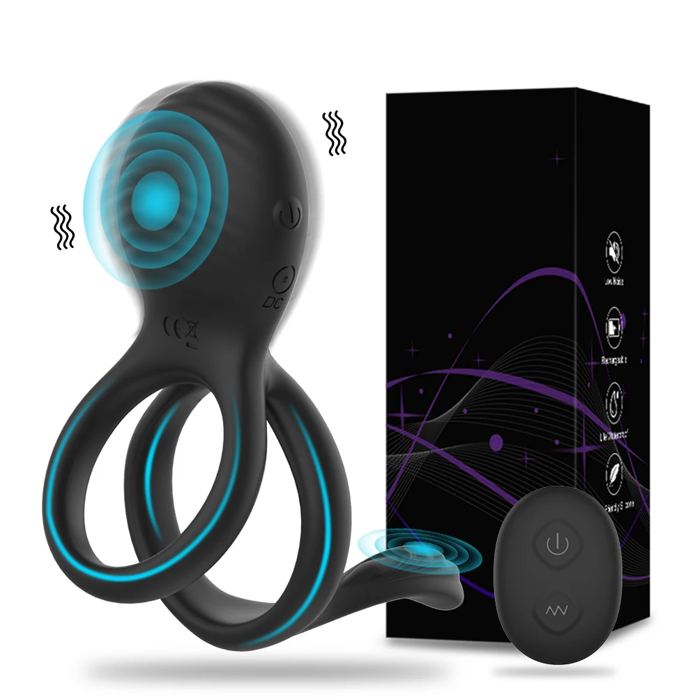 Anello di controllo remoto per uomini, anello vibrante per il ritardo dell'eiaculazione, stimolatore del clitoride e del perineo, giocattolo sessuale per_voghion.com