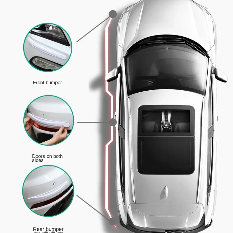 Car Bumper Protector Car Bumper Protector Strip 2pcs Guard Corner Protection Strips Scratch Protector Crash Blade Anti-collision Auto Accessories