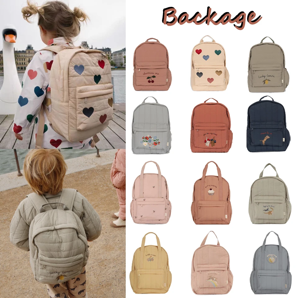 KS Brand Mommy Bag Travel Children Kid Cherry Backpack Primary Schoolbag Baby Waterproof Print Kindergarten Bags Boys Girls Gift 1