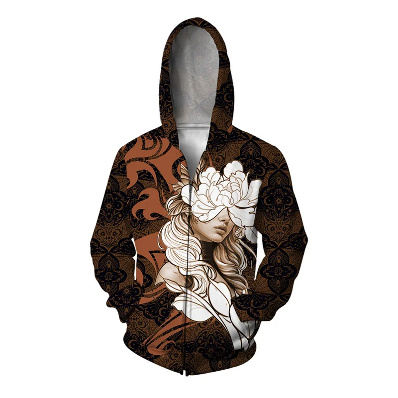 thumbnail image 1 of Sudadera con capucha de vanguardia con estampado 3D para hombre, sudaderas con gráficos de Ghost Wolf Knight, cómodas sudaderas con capucha y cremallera holgadas a la moda, 1 of 5
