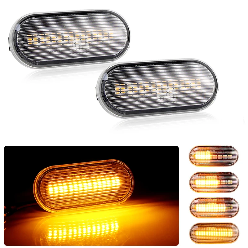 2PCS For VW Transporter T5/Multivan Caravelle Amarok Bora Golf3/4 Lupo Vento Dynamic LED Side Marker Signal Light Indicator Lamp