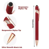 5-10 Pack 2-in-1 Stylus Pen, Retractable Ballpoint Pen w/ Stylus Tip for Touch Screen, Metal, 1.0mm Black Ink 2