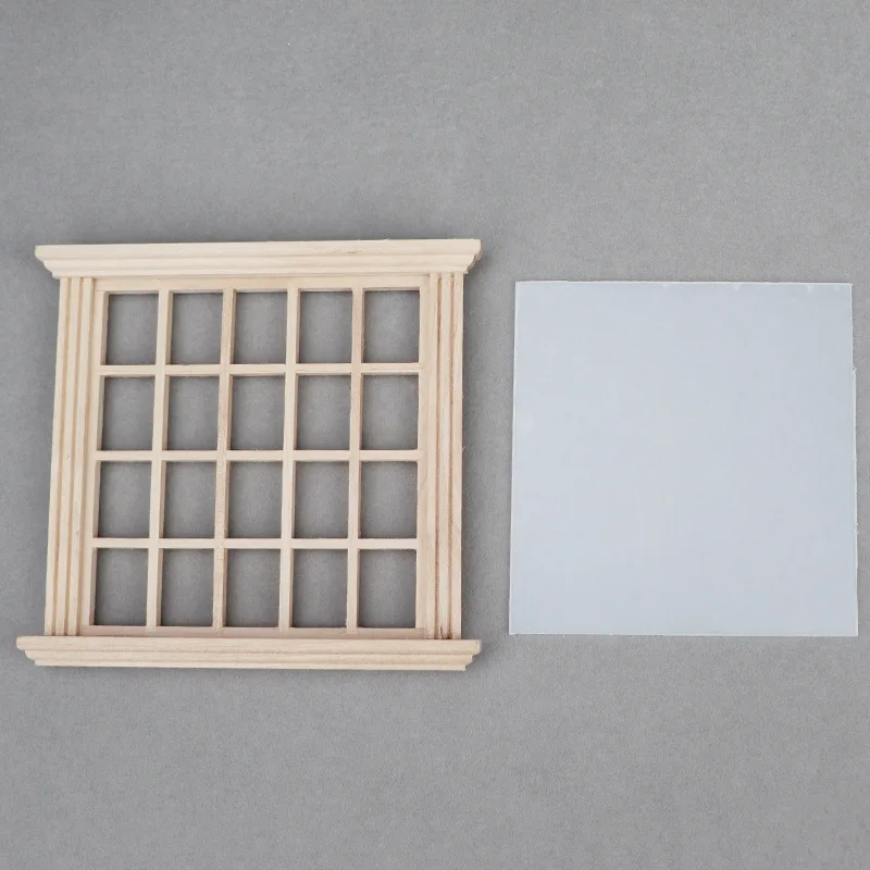 1:12 Dollhouse Mini Window Frame Square Windows Model Furniture Accessories For Doll House Decor Kids Pretend Play Toys 4