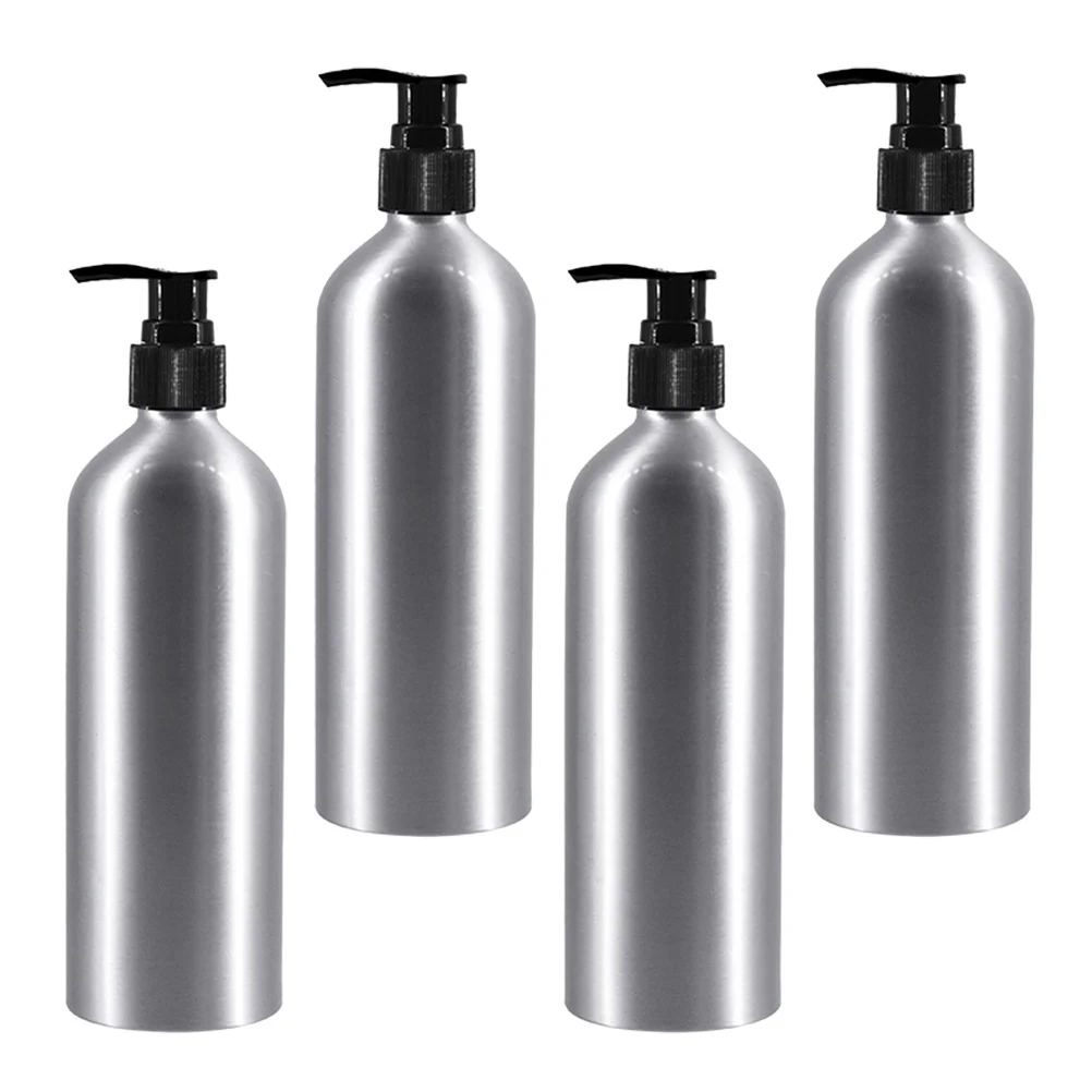 

4 Pcs Empty Shampoo Bottle Dispensing Aluminum Bottles Lotion Containers Sub Press Shampoo Bathroom Decore Liquid Empty