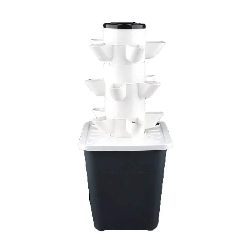 DIY Vertical Tower Planters With 5Holes Detachable PP Colonization Cups Indoor Soilless Vegetable Planting Hydroponic System