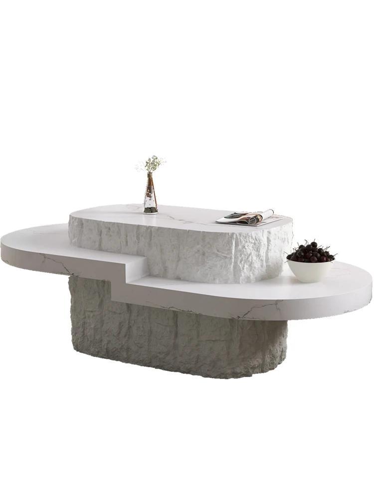 

Coffee table, minimalist designer oval, light luxury, modern luxury villa art