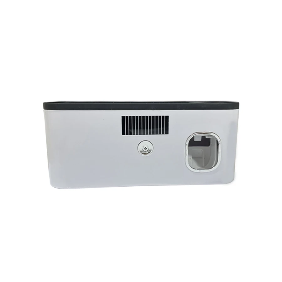 1 Smart Toothbrush Sterilizer, Toothbrush Storage Rack with 5 Brush Slots, Toothpaste Dispenser, Wall Mounted Holder