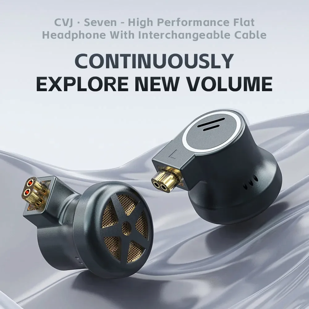 

CVJ Seven 1DD+1 in Ear Flat Plug Wired Hifi Earphones with Microphone Gaming and Esports Specific Boom Monitor Headphone