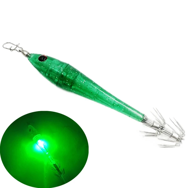 4 Leurres De Crevettes Lumineux Keenso | Pour Pêche Calmar, Poulpe, Seiche | 8 Cm, Crochet Acier, Plastique Haute Visibilité