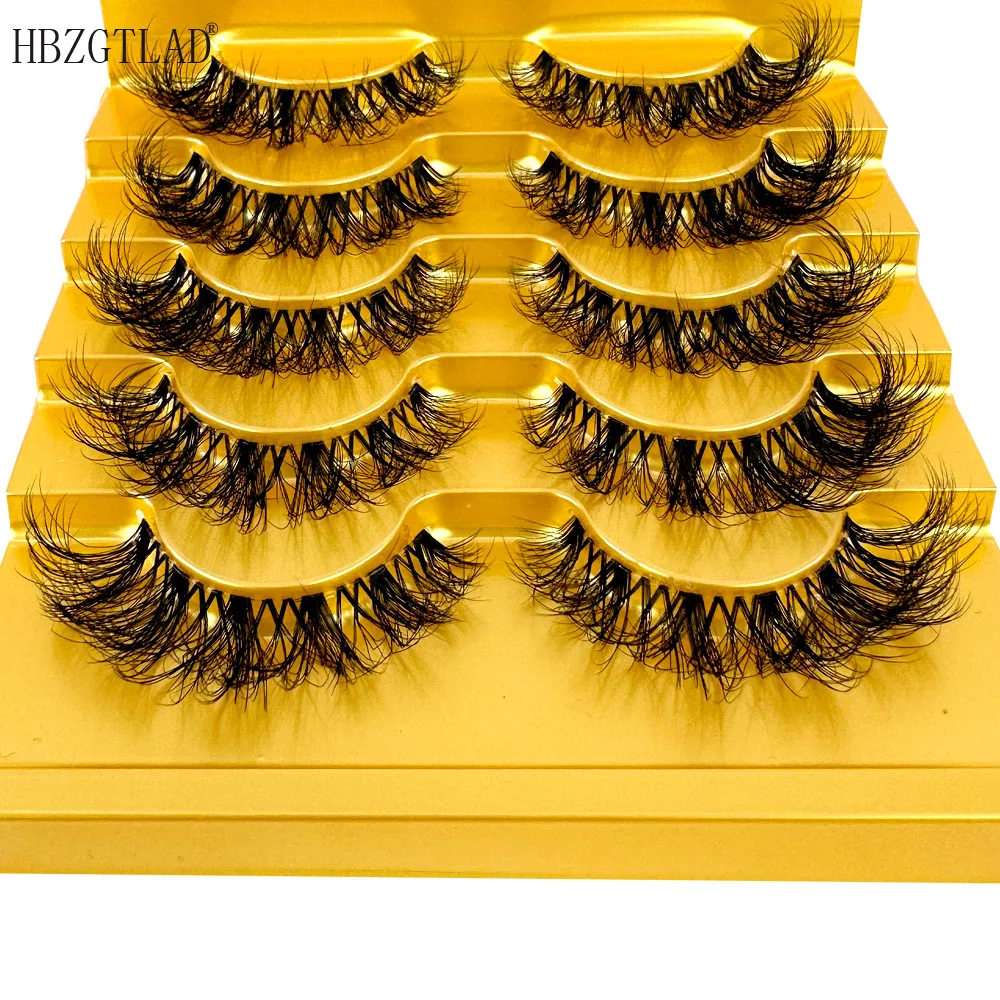 

5pairs Mink Eyelashes Invisible Band Lash Extension Natural False Eyelashes Cross Cluster Fairy 3D Faux Big Eye Long Fake Lashes