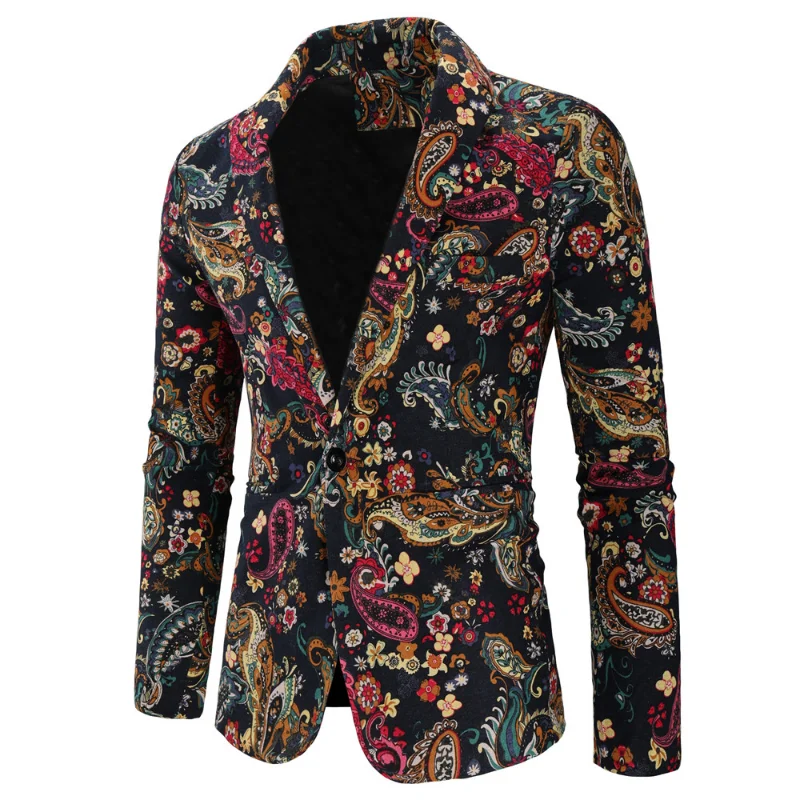 Men Blazers Plus size XXL 3XL Fashion Men Slim fit Casual Blazers Men Printing Suits Coat Man Clothes