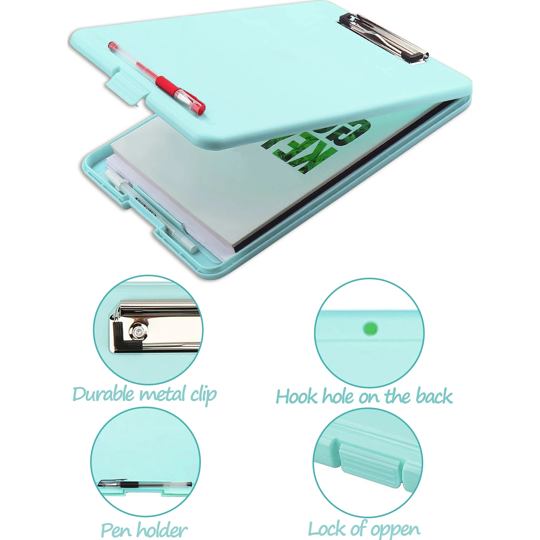 A4 PP Multifunction Storage Box & File board 2 for 1 Clipboard Case Suitable for School, Utility, Office, Medical Personnel transparent clipboard,writing clipboard