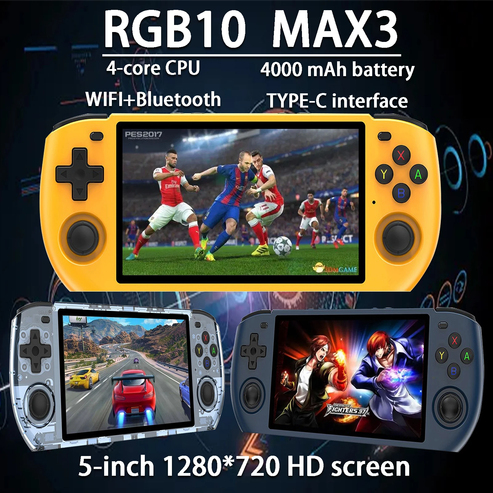 

POWKIDDY RGB10 MAX3 Retro Handheld Game Console RGB10max Open Source 5 Inch IPS Screen RK3566 HD Video Game Player Gift