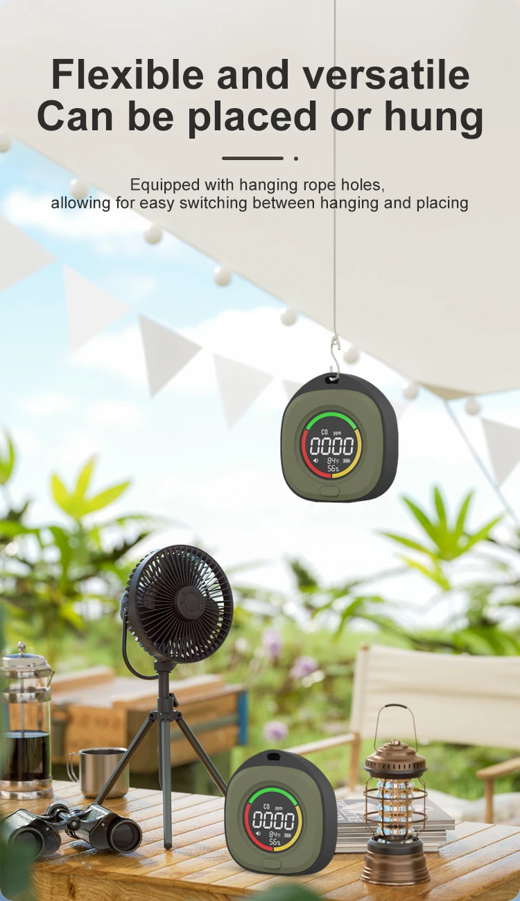 K5 3-in-1 Portable Carbon Monoxide Detector CO Air Quality Portable Monitor HD L