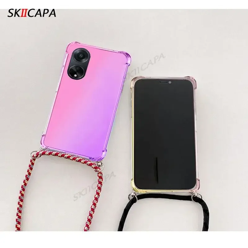 Shockproof Silicone Lanyard Crossbody Phone Case with Airbag Protection