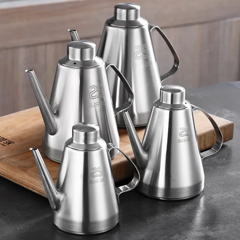 304 Stainless Steel Insect-proof Leak-proof Oil Control Pot Long Mouth Oil Bottle Sesame Small Vinegar Bottle pot stainless steel oil pot,oil container