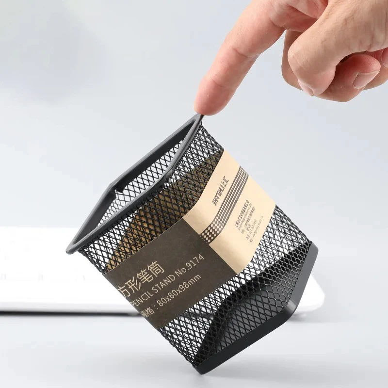 Office Desk Pen Pot Metal Mesh Pen Holder Stand Pencil Stationery Organizer Container Stand Storage Pencil Cup Holder