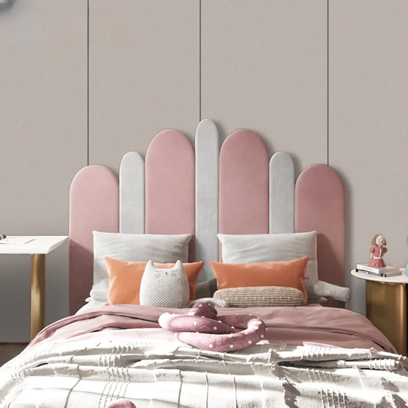 Modern Children's Room Headboards Anti-collision Headrest Bed Surround Self Adhesive Fabric Wall Sticker Cabecero Cama 135