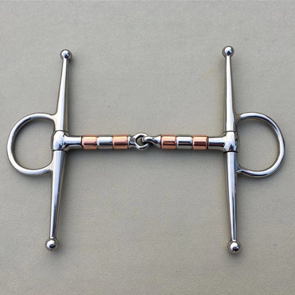 

Reliable Horse Tack 13cm Length Stainless Steel Horse Bit, Full Cheek Snaffle Bit, Copper Mouth, Rust Resistant