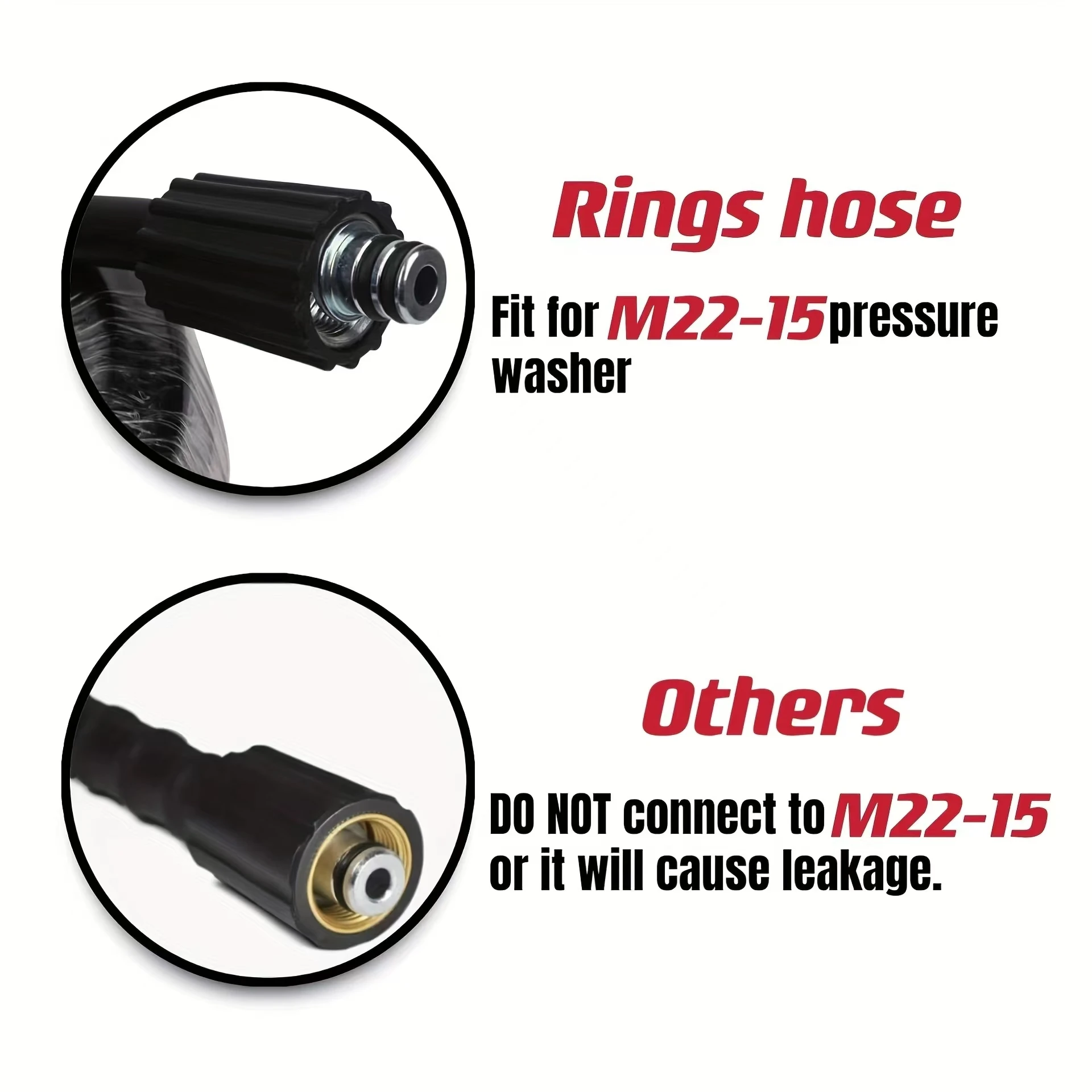 High Pressure Washer Hose with Steel Wire Braid, 314.96/560.55 inch Quick Connect and Release Water Hose Tube, M22/M14*1.5, Comp 4