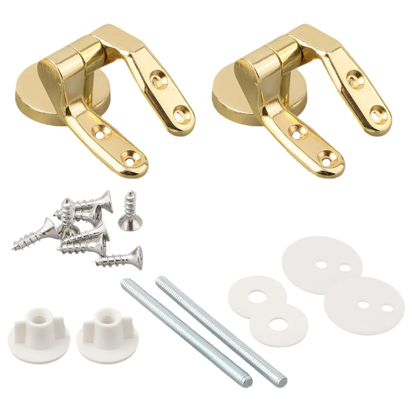 Gold Toilet Seat Hinge Flush Toilet Cover Mounting Connector Lid Hinge Mounting Fittings Replacement Parts Zinc Alloy toilet seat accessories toilet hinge replacement