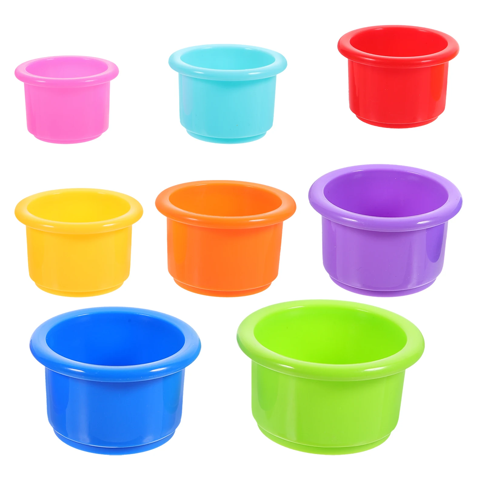 Stacking Cups For Rabbits Multi-Colored Reusable Rabbit Food Pet Bunny Stacking Cup Toy for Food Hiding Playing Accessories 8pcs