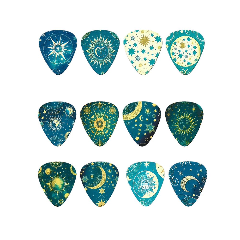 Guitar Paddles Cartoon Couples Acoustic Guitar Picks Musical Instrument Accessories 0.46/0.71/1.0Mm Pick 12pcs/set Guitar Picks Guitar Thumb Paddle