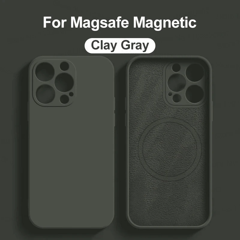 thumbnail image 1 of Original Liquid Silicone Magnetic Case For iPhone 11 13 12 14 15 Pro Max Plus For Magsafe Case Wireless Charge Cover Accessories, 1 of 5