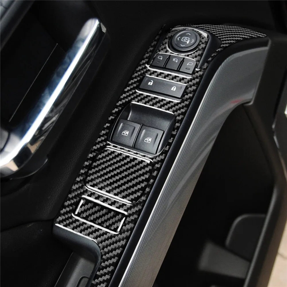 

For Chevrolet Thorold 1500GMC Sierra 1500 2014-2018 Window Lifting Car Accessories Sticker Interior Decorative Carbon Fibre Trim