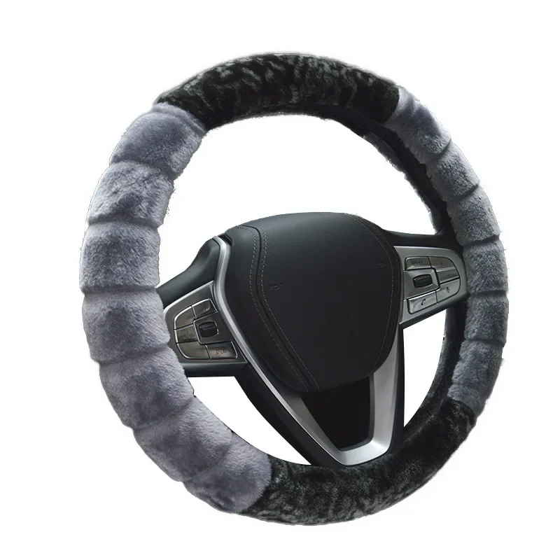 Winter Plush Car Steering Wheel Cover Universal Warm Faux Fur Auto Handlebar 37/38cm steering wheel cover