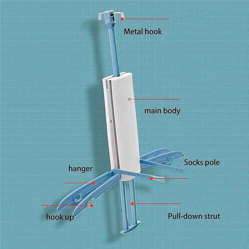 Travel Friendly Drying Rack, Portable Under The Air Conditioner Drying Rack For Rain Days
