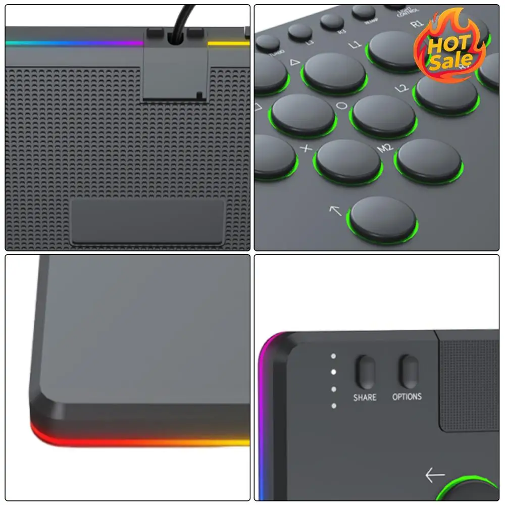 14키 레버리스 컨트롤러 아케이드 스틱(RGB 올버튼 아케이드 컨트롤러 포함)는 스위치/PS 4/PC 게임용 핫스왑을 지원합니다.