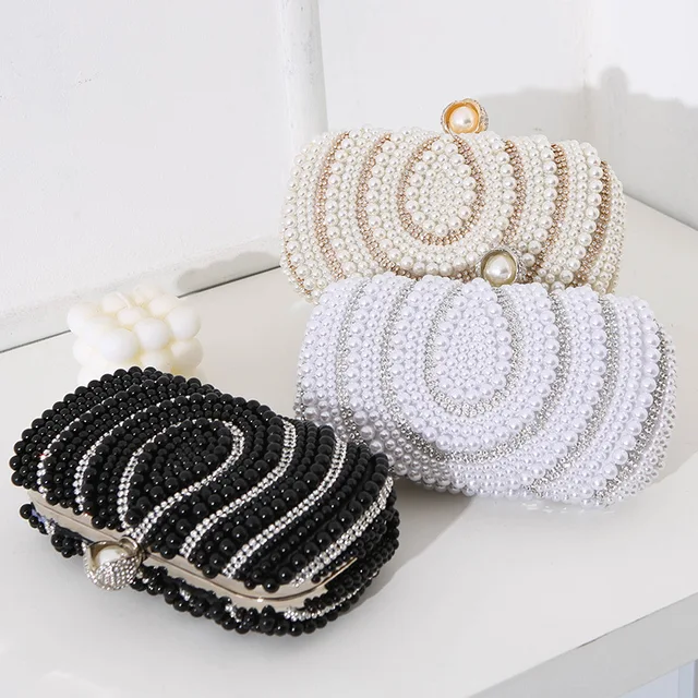 Ada Beaded Pearl Clutch Purse