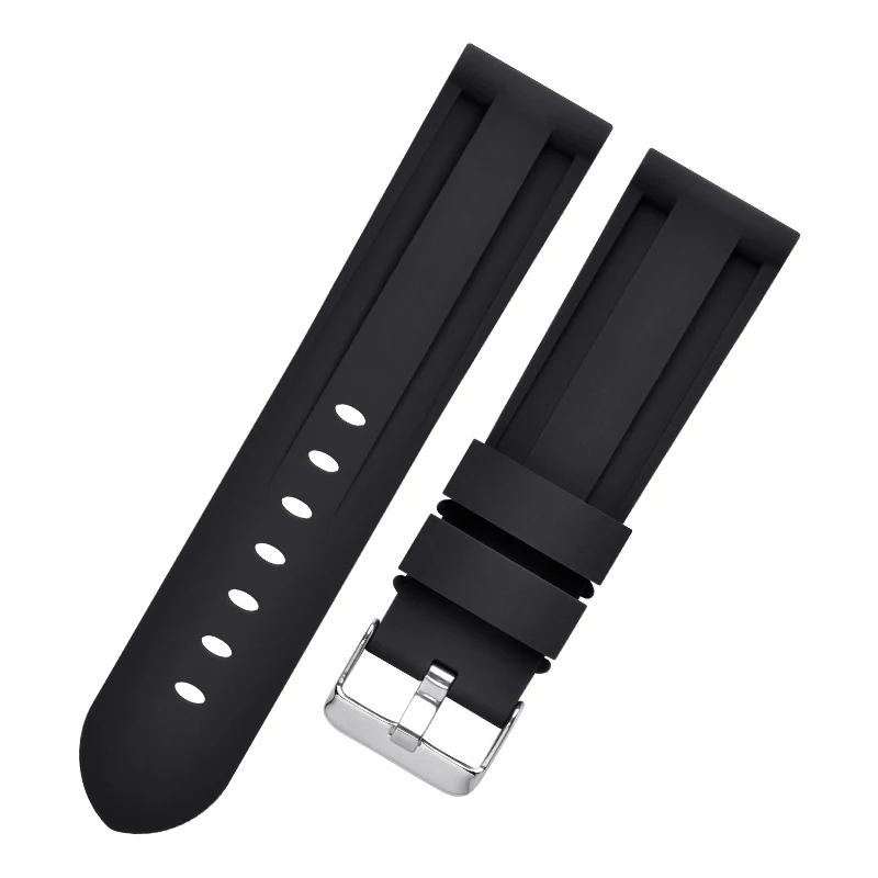 Waterproof Silicone Sport Watch Strap - Universal Rubber Bracelet Belt, Multiple Sizes Available