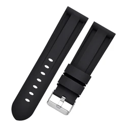 Waterproof Silicone Sport Watch Strap - Universal Rubber Bracelet Belt, Multiple Sizes Available - 26mm (Black)