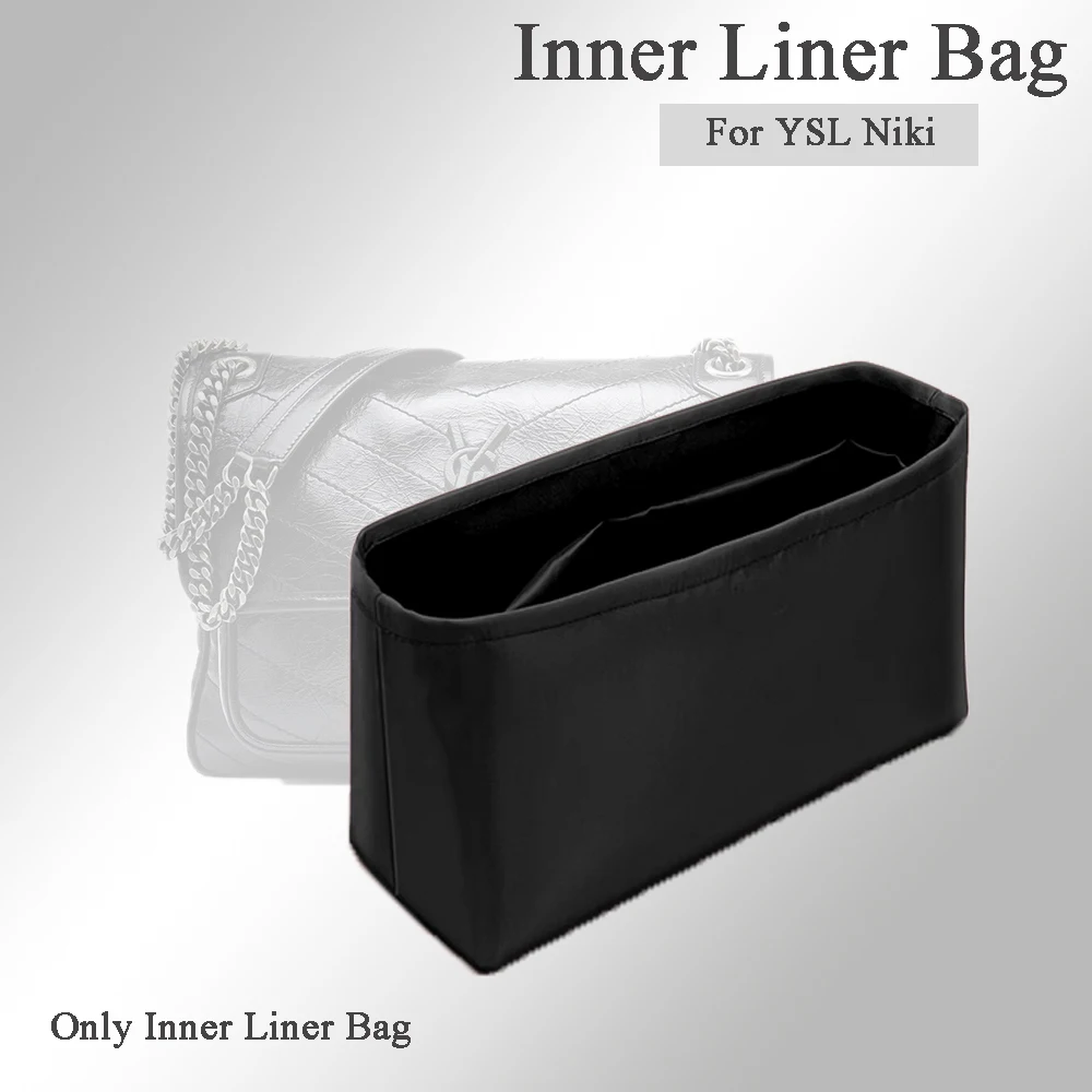 

Нейлоновый органайзер для кошелька, вставка для сумок YSL-Ники, дизайн 1:1, черная сумка с внутренней подкладкой, многофункциональный карманный органайзер для хранения сумок