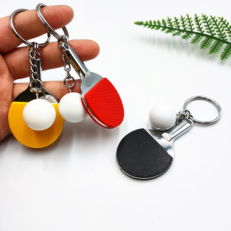 Description Picture 6 of itemPing Pong Ball Key Chain Table Tennis Keychain Racquet Keyring Racket Ring Bag Pendant Decoration Souvenir Gift