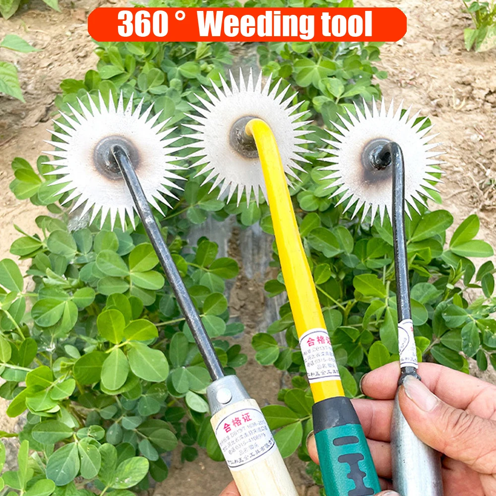 Gardening Hoe Weeding Tool Root Pulling Sunflower Weeding Handheld Rake Loosening Soil Puller Mangane Steel Weeding Removal Tool