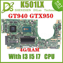 KEFU K501LX Laptop płyta główna ASUS K501LB K501L A501L V505L płyty głównej płyta główna procesora I3 I5-5200U I7-5500U GT940 GTX950M 100 pracy tanie i dobre opinie Nie-zintegrowany-INTEL CN (pochodzenie) inny inne DDR3