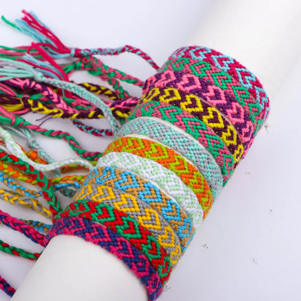 10/20/30/50 Teile/los Mode Böhmischen Hand Woven Armbänder Für Männer Frauen Glück Freundschaft Mix Farbe Design ethnische Schmuck Geschenk – Detail 3