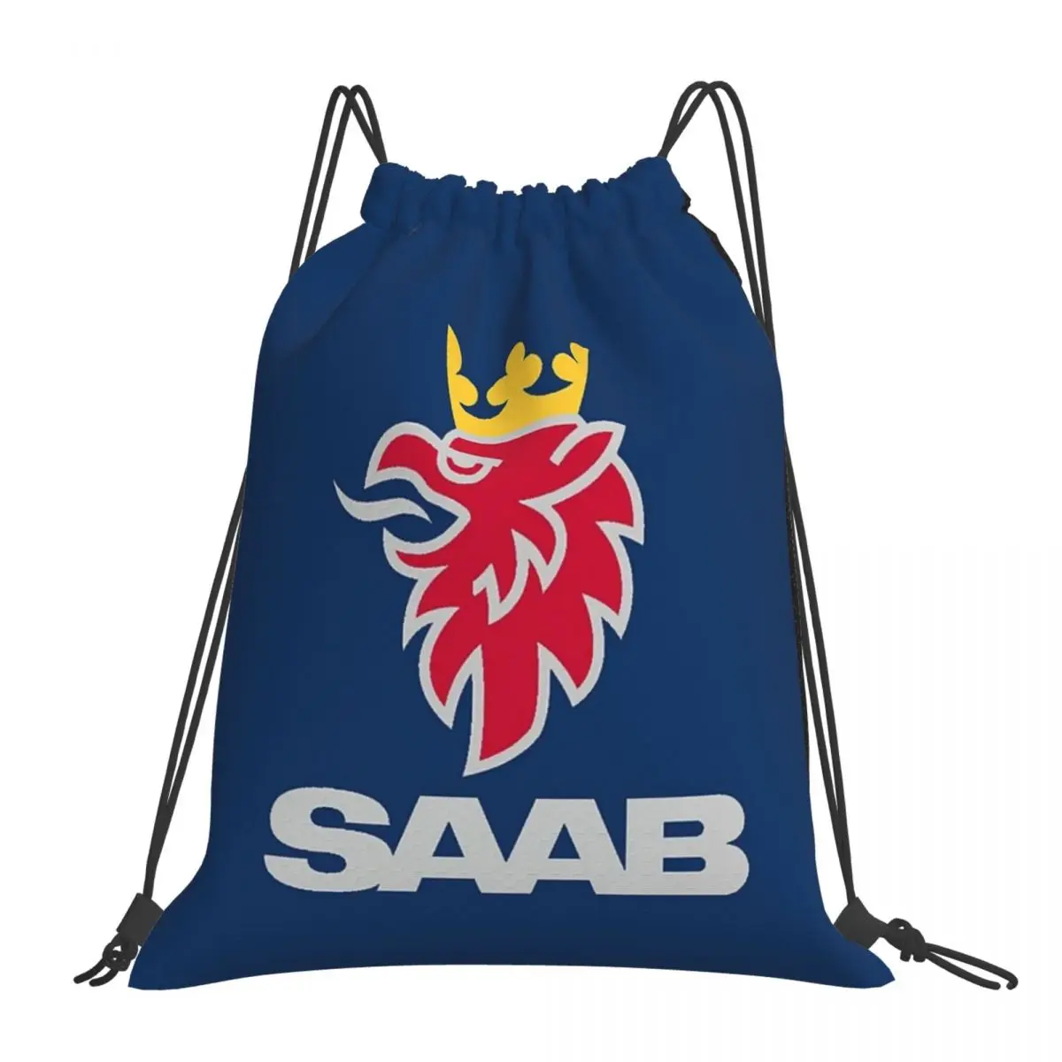 

Saab Logo Products Backpack Casual Portable Drawstring Bags Drawstring Bundle Pocket Sundries Bag BookBag For Man Woman Students