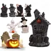 Halloween Spooky Miniature Statue Figurine Resin Mini Skull Ghost Decor Micro Skull Ghost Landscape for Haunted House Decoration 1