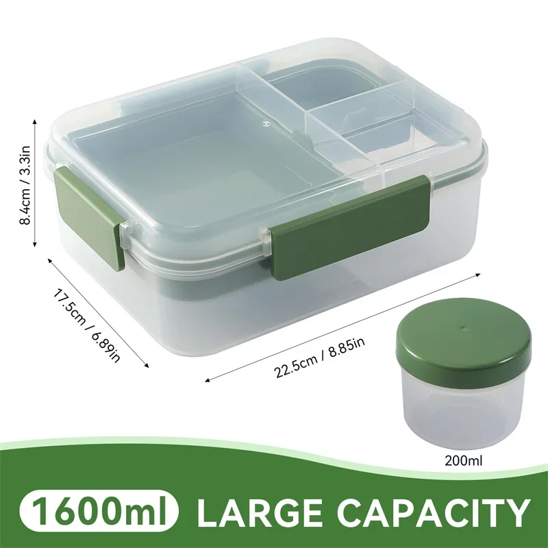 Portable Microwave Lunch Box Double Compartment Food Container