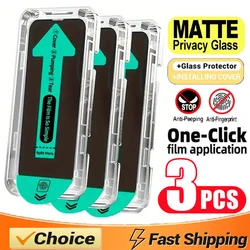 Oleophobic Matte Privacy Screen Protector - 3 - Pack, Dust - Free & Easy Installation - Matte Privacy Glass (For iPhone 12)