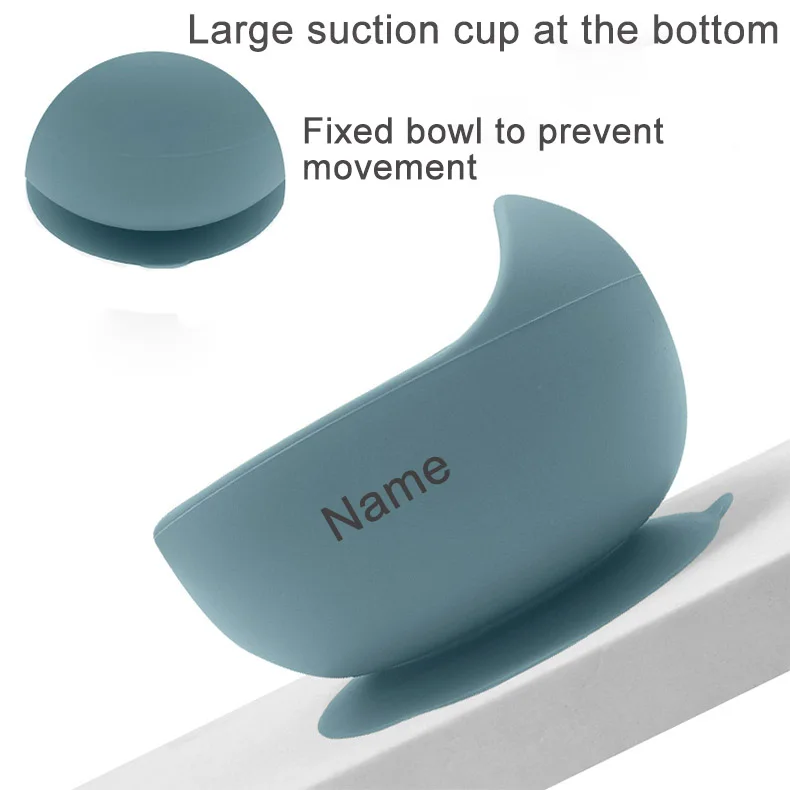 Free Personalized Names Baby Feeding Set 6Pcs Silicone Sucker Bowl Plate Straw Cup Children's Dishes Set Newborn Gift BPA Free 3