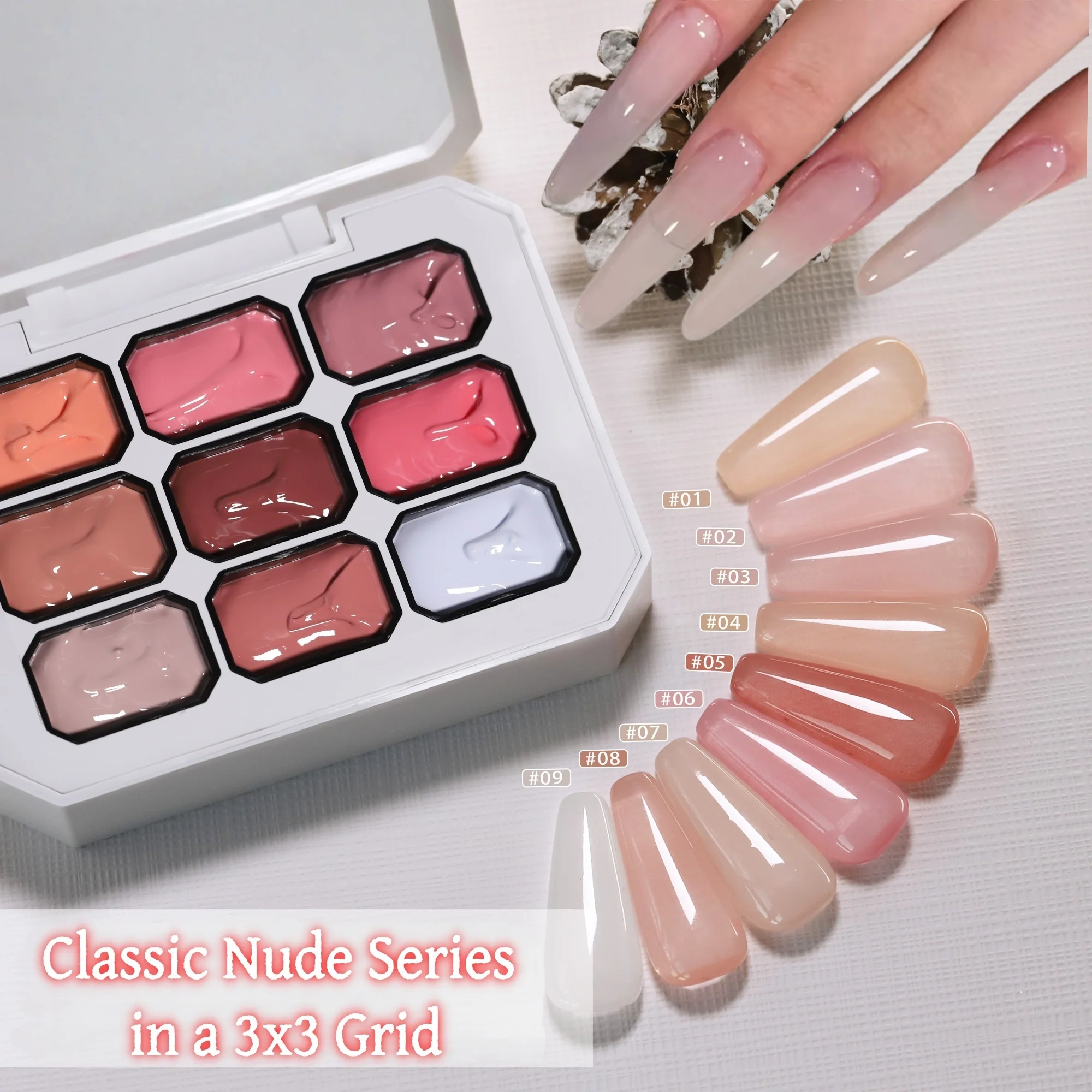 Elegant Nude Nail Gel Collection - DIY Home Manicure Kit, Perfect Gift