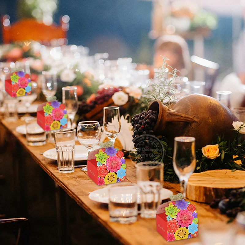 10/20Pcs Pink Butterfly Floral Laser Cut Candy Boxes for Wedding Favors, Birthday Party... - SKU GPB17088 - UGI Packaging