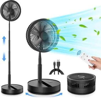 Mini ventilatore da tavolo USB portatile a lunga durata con ricarica silenziosa con ventilatore elettrico domestico telescopico e pieghevole da pavimento 1